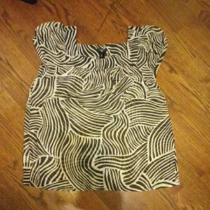 See thru zebra sheer blouse